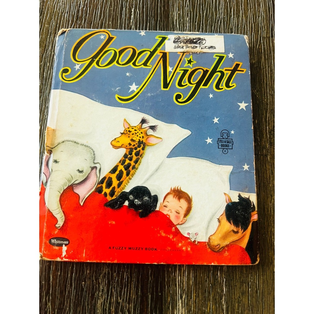 Vintage 1954 Whitman Tell-A-Tale Good Night Fuzzy Wuzzy Book Elisabeth Burrowes